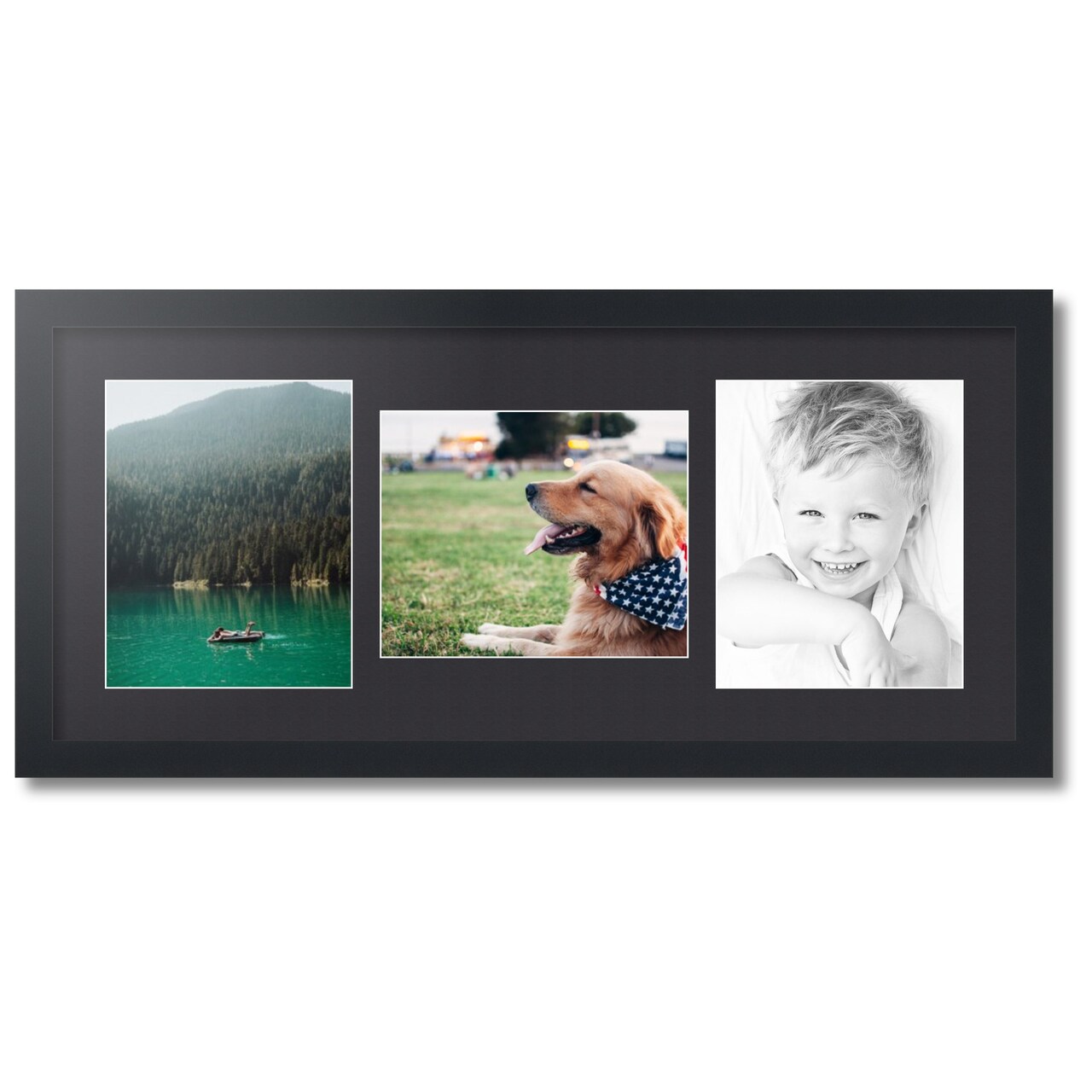 ArtToFrames Collage Photo Picture Frame with 3 - 8x10 inch Openings, Framed in Black with Over 62 Mat Color Options and Plexi Glass (CSM-3926-117)